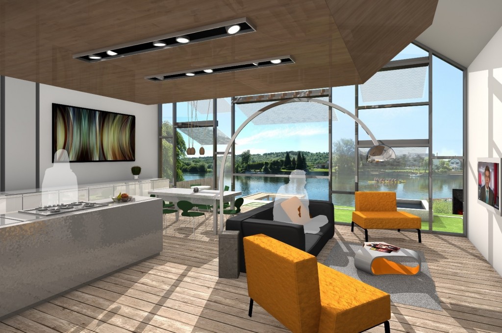 This three-story house will float during a flood