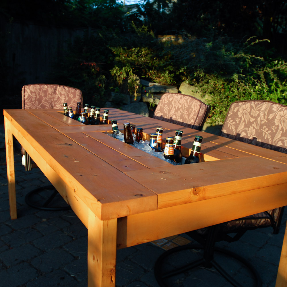 picnic table beer cooler