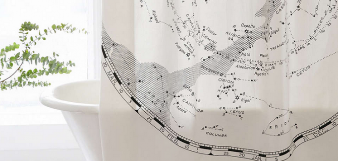 Furniture Finds Magical Thinking Constellation Map Shower Curtain